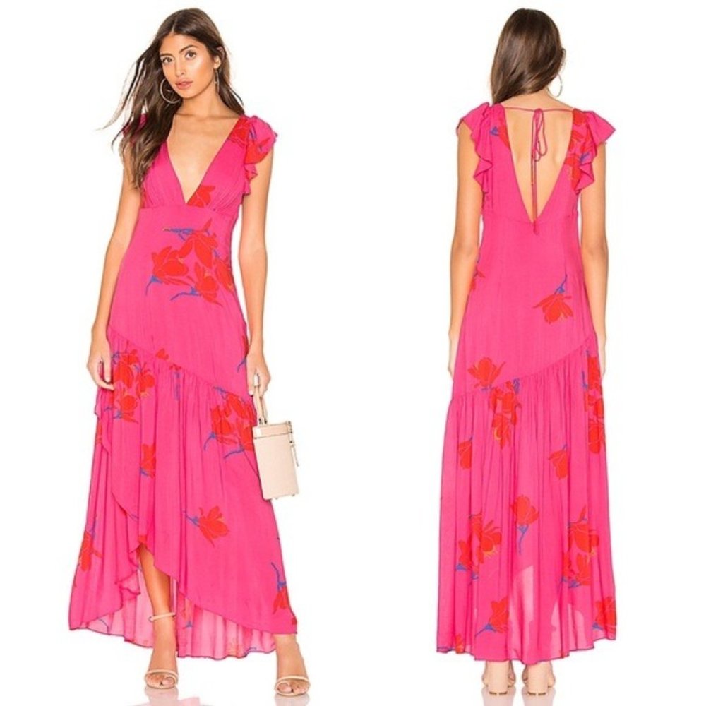 Free People She's A Waterfall Maxi Dress in Pink